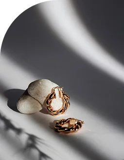 Silver earrings with intricate design